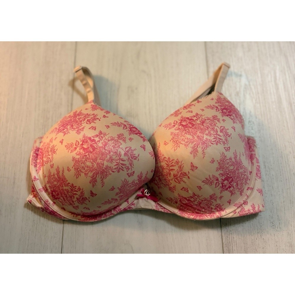 Victoria's Secret Body by Victoria Push-up Bra Sz 36DD Pink Floral